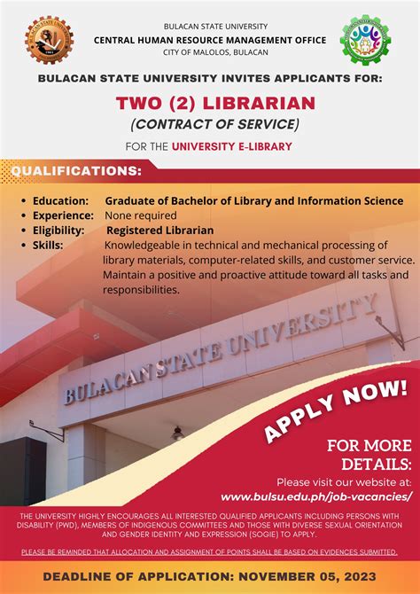 bulsu job vacancies|Bulacan State .